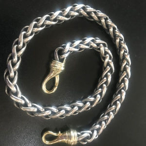 DAVID YURMAN Sterling Silver/Gold Wheat Necklace